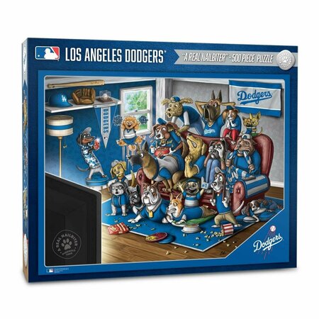 YOUTHEFAN 18 x 24 in. MLB Los Angeles Dodgers Fans Puzzle, Multi Color - A Real Nailbiter - 500 Piece 2502359